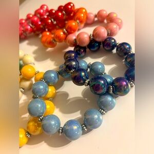 10 Lg Beaded Bracelets nwot